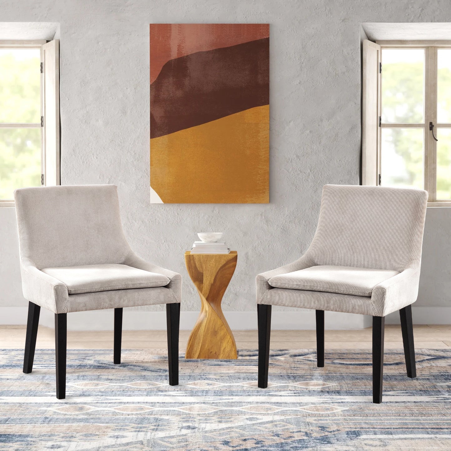 A Set Of Two Modern Dining Chairs