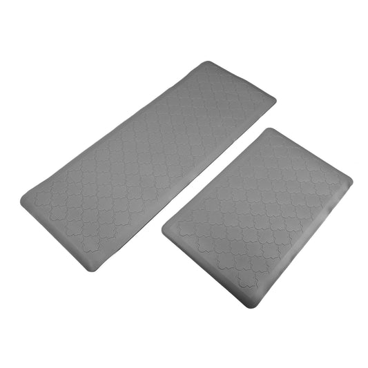 2pcs Kitchen Mat Anti Fatigue Comfortable Kitchen Cushioned Foam Rugs Ergonomic Comfort Standing Pad for Home Light Gray